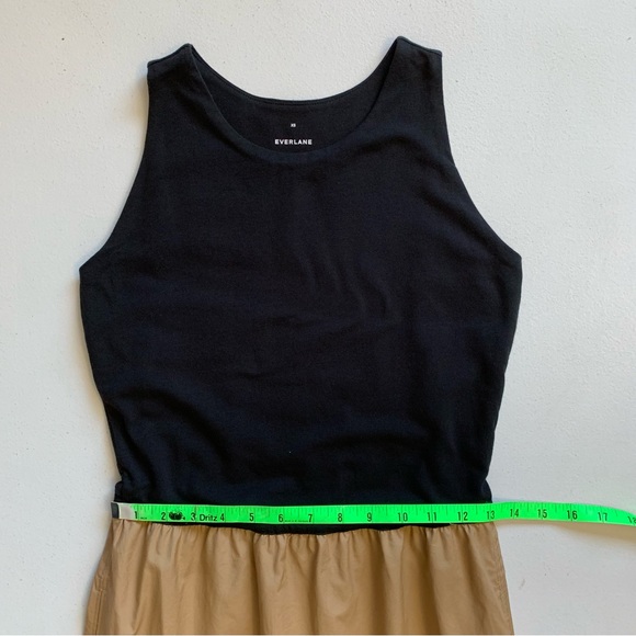 Everlane Size XS Supima High-Neck Riviera Midi Dress Pockets Black & Tan NWOT - Picture 15 of 17